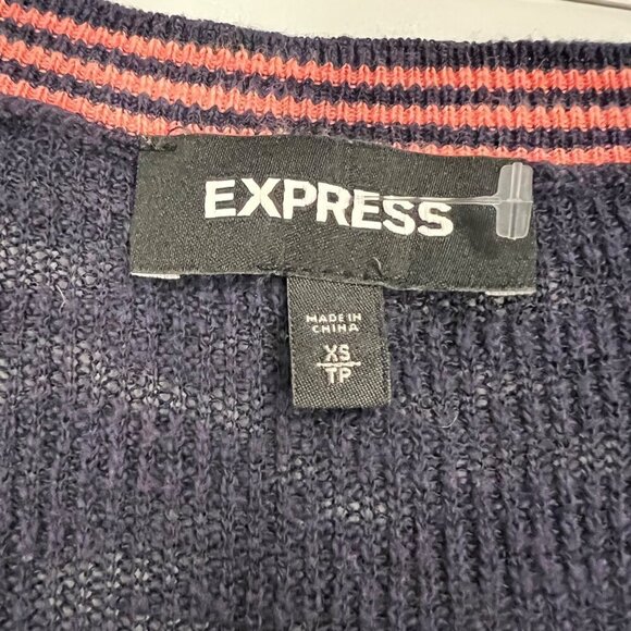 Express Women's Scoop Neck 3/4 Sleeve Sweater Multicolor Size XS Round Hem - Picture 8 of 9